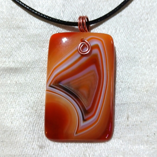Dream Lace Agate Pendant Necklace Copper Handmade Jewelry Dream Lace Gemstone